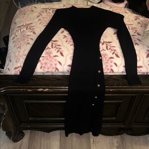 Elegant Black Button-Down Dress